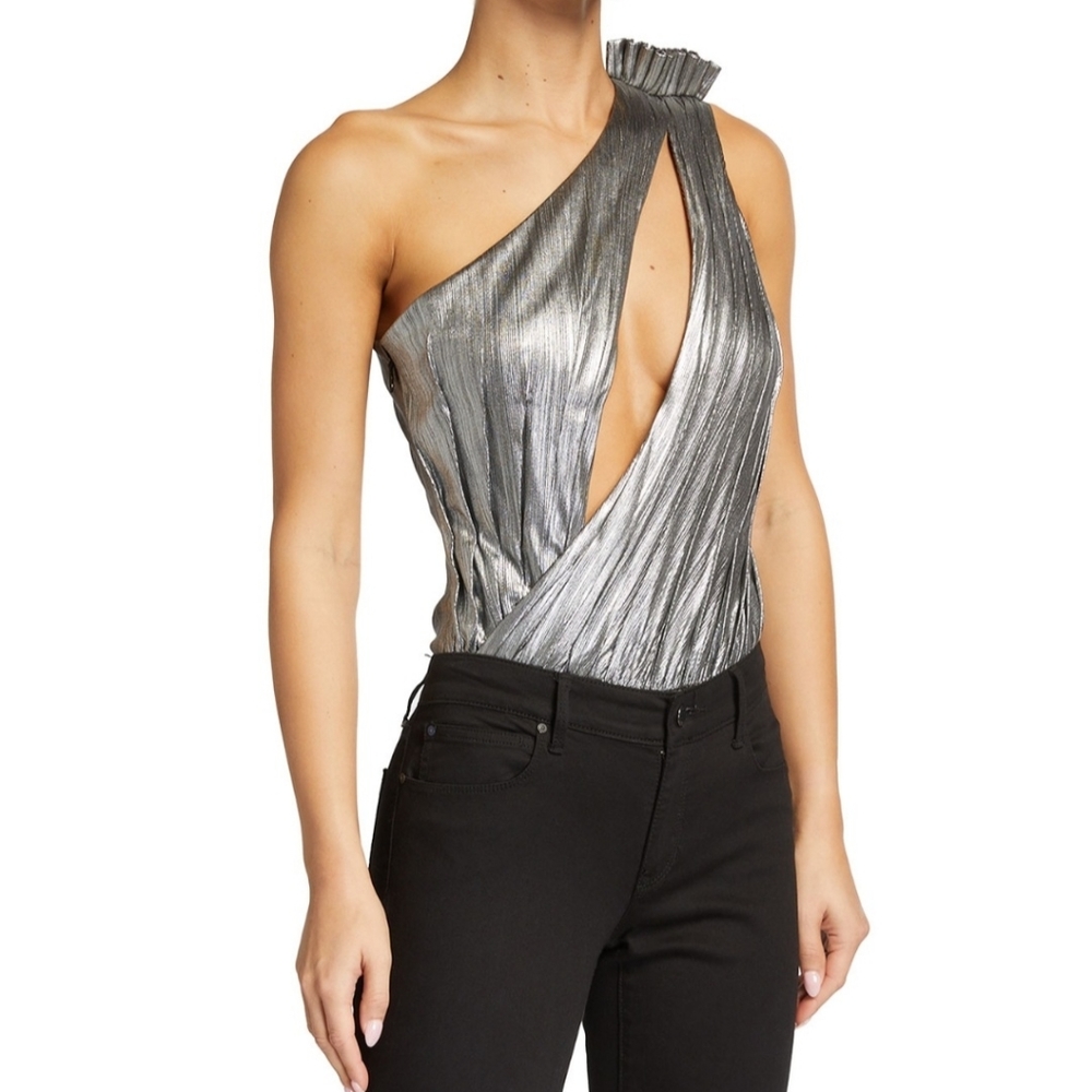 🚨 Sold Retrofete Cassie Gunmetal Bodysuit Size Small - Picture 1 of 7